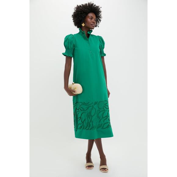 HYACINTH HOUSE Emerald Green Eliza Midi Dress Size XL NWT Retail $168 Tuckernuck - Picture 8 of 9